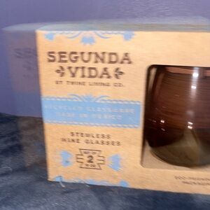 Segunda Vida Stemless Wine Glasses New in Box